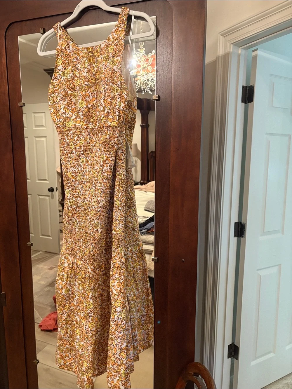 J. Crew Yellow and White Floral Maxi Dress
